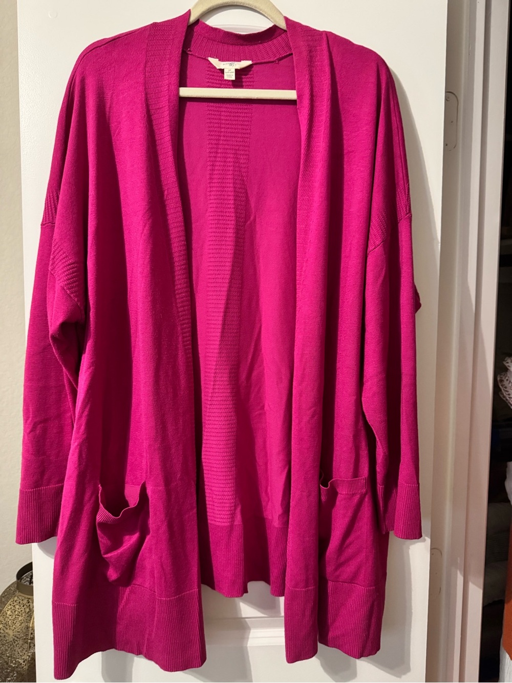 Terra & Sky Hot Pink Open-Front Cardigan